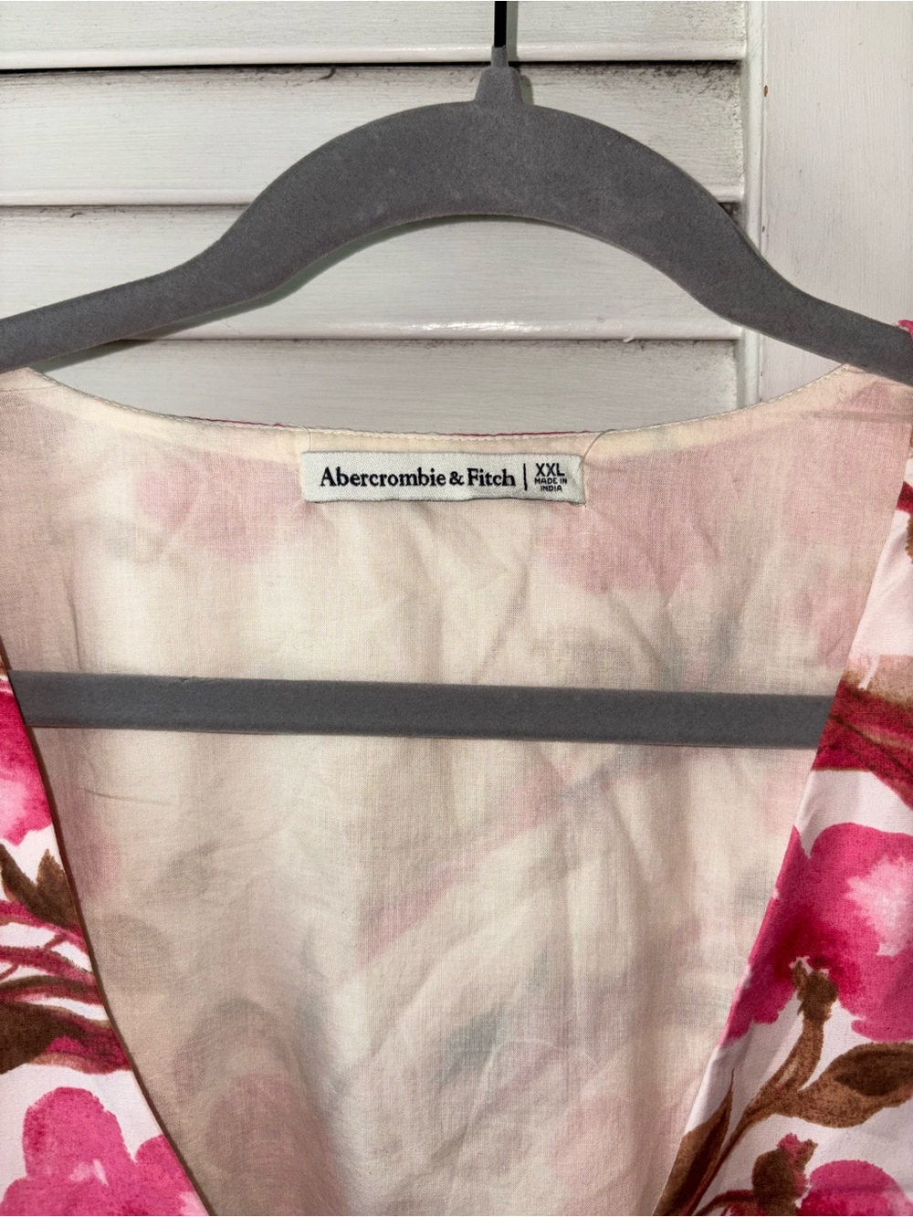 NWT Abercrombie & Fitch Pink Floral V Neck Ruffle Sleeve Mini Dress XXL - Picture 7 of 7